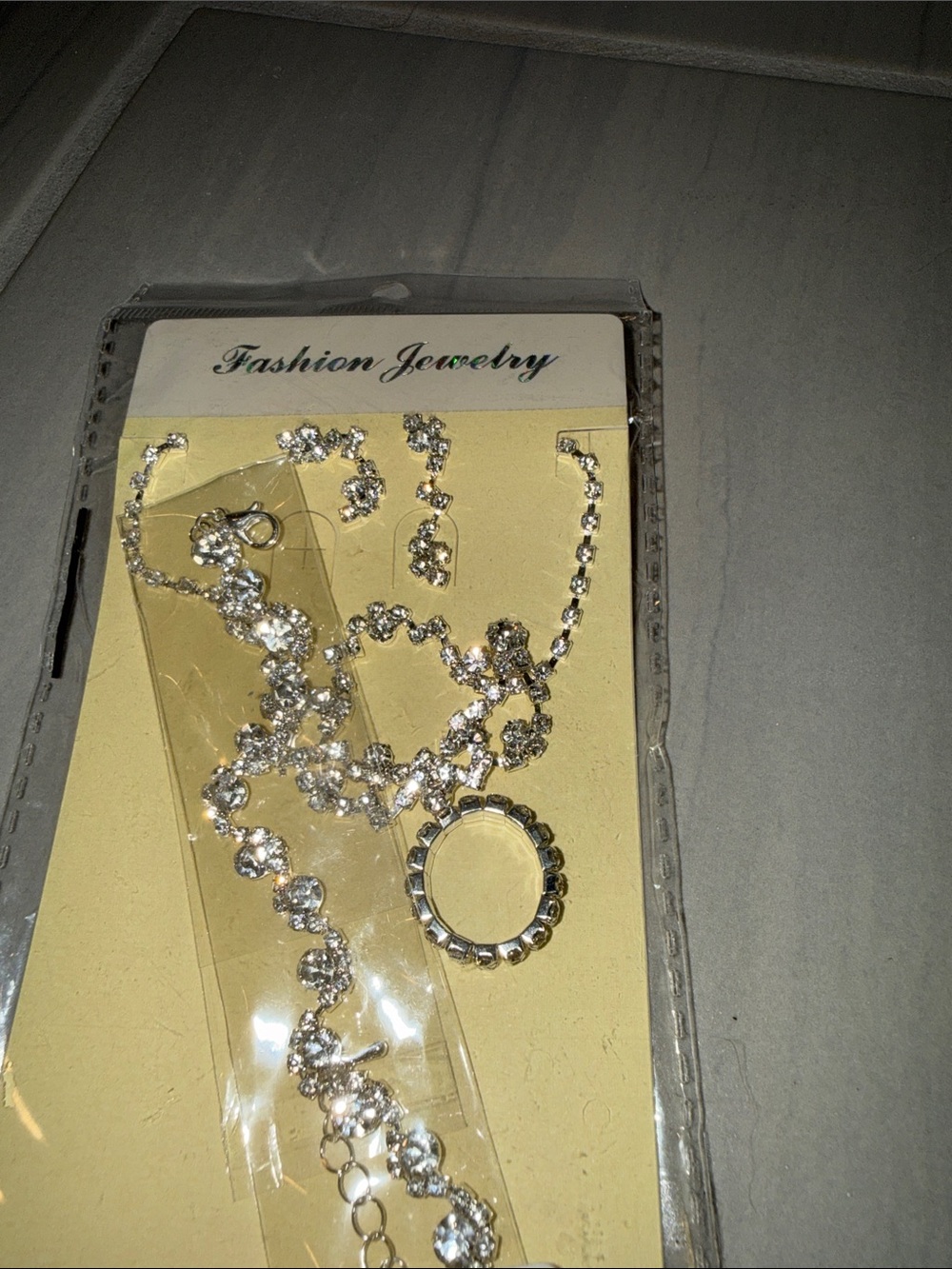 Fashion Jewelry Silver-Tone Crystal Necklace, Bracelet, Earrings and Ring Set